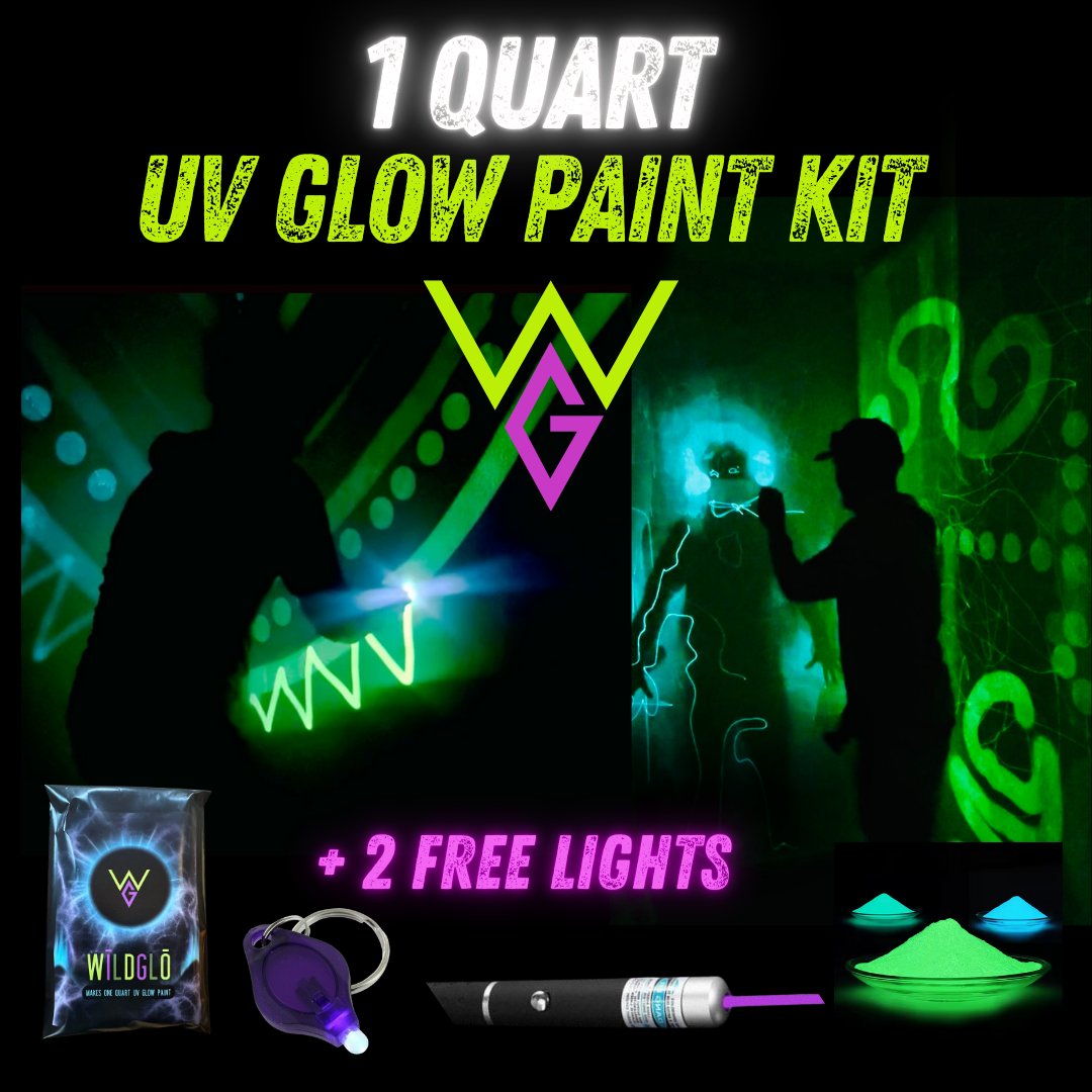DIY UV Interactive Glow Paint - Makes 1 quart Includes 2 lights